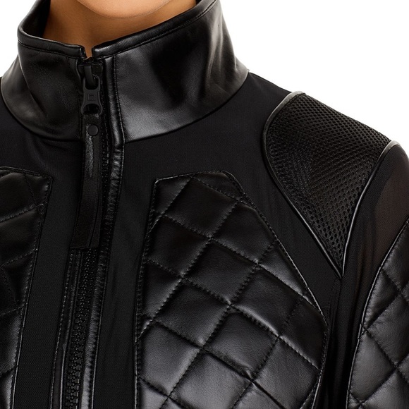Blanc Noir Leather & Mesh Moto Jacket - Picture 10 of 13